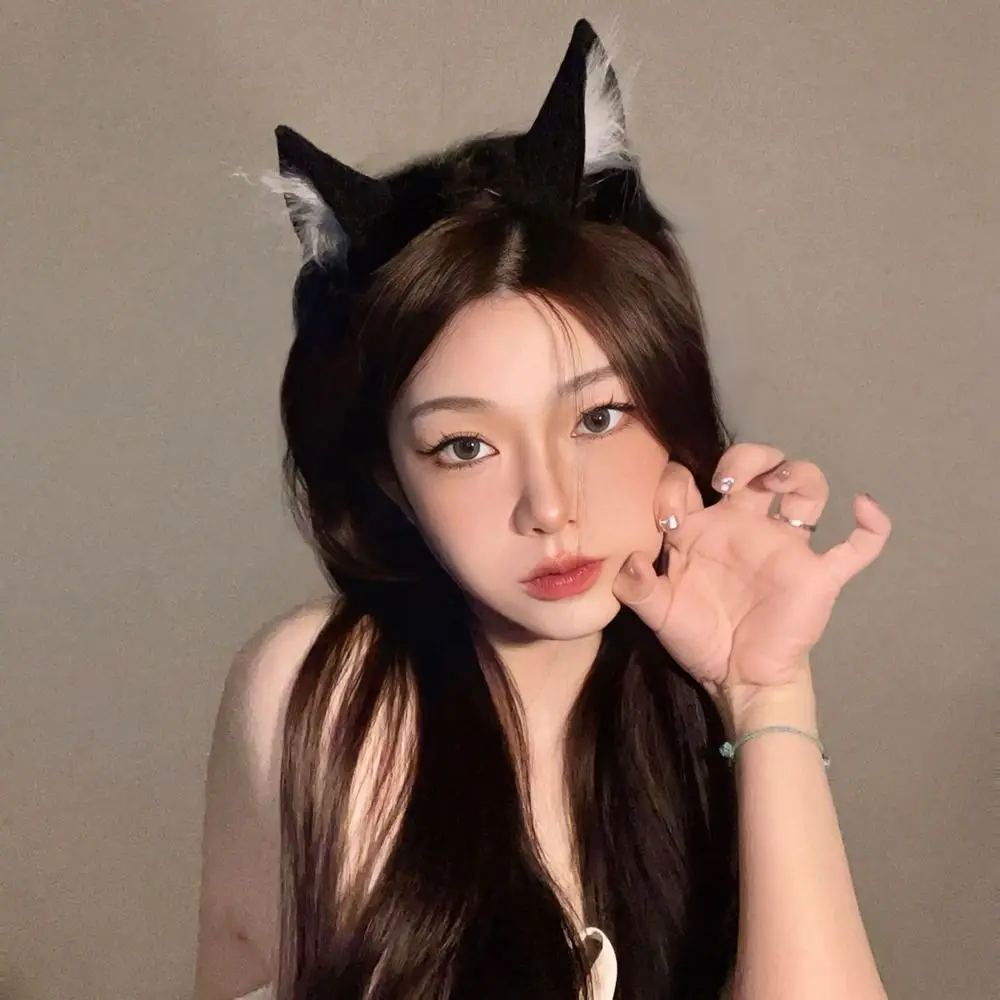 Funny Lolita Cat Ears Headband Jk Thin Cosplay Headwear Animals Face Wash Hairband Hair Band Makeup
