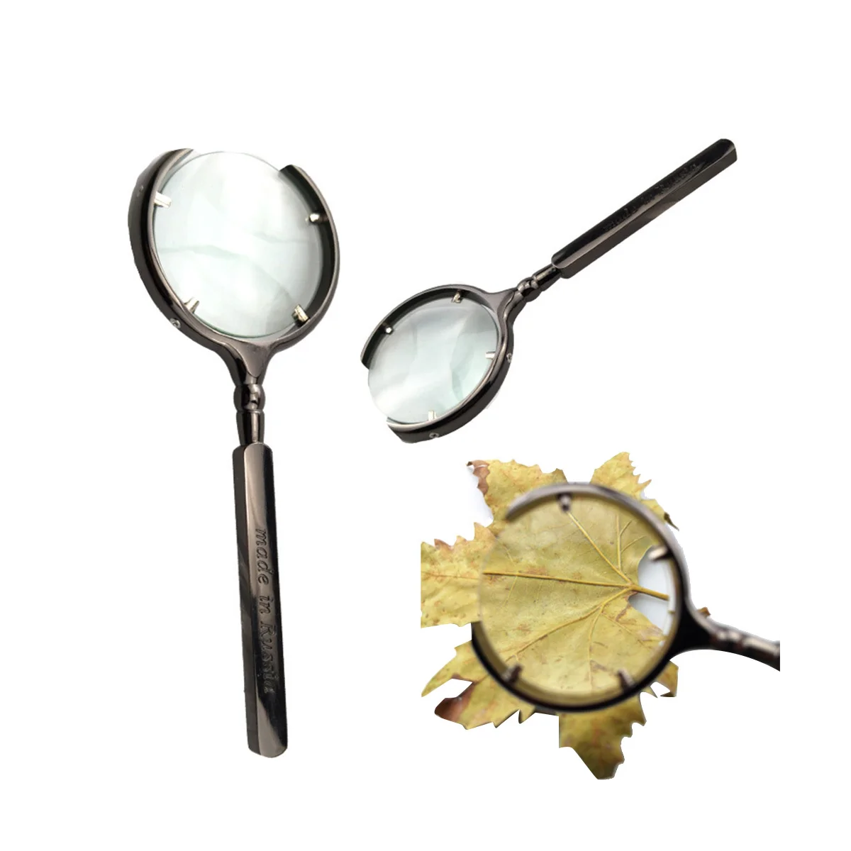 10X Vintage Reading Magnifier Hand-Held Magnifying Glass with Optical Glass Magnifying Glass Lens Magnifie,Gold