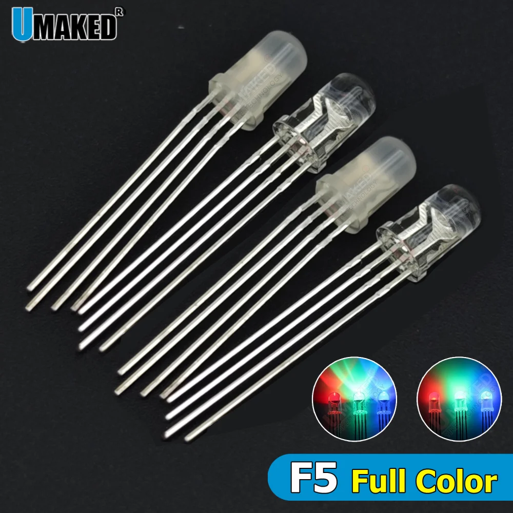 1000pcs 3/ 5/8mm RGB LED Emitting Diode Indicator Arduino Red Green Blue Multicolor Common Anode Cathode 3V DIY PCB Circuit bulb