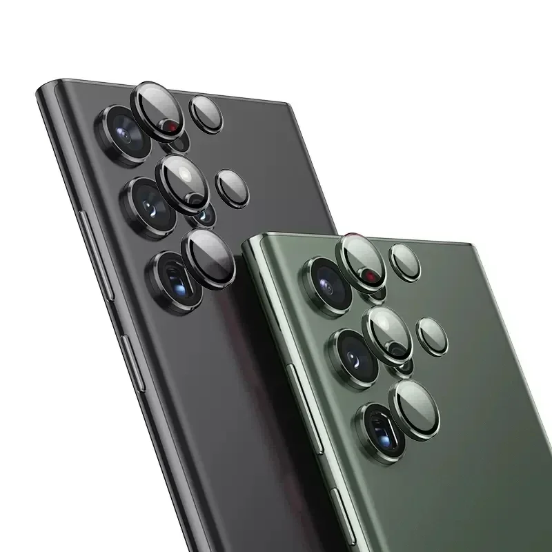 2023 جديد لسامسونج غالاكسي S24 S25 الترا حامي الكاميرا عدسة معدنية حلقة الزجاج المقسى ل غالاكسي S23 الترا S23 + زائد غطاء غطاء