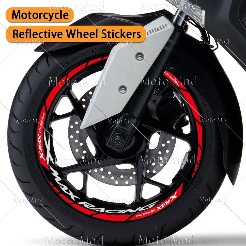 For Yamaha XMAX 300 xmax 250 xmax 125 Reflective Motorcycle Wheel Sticker Rim Decal Hub Stripe Tape Accessories