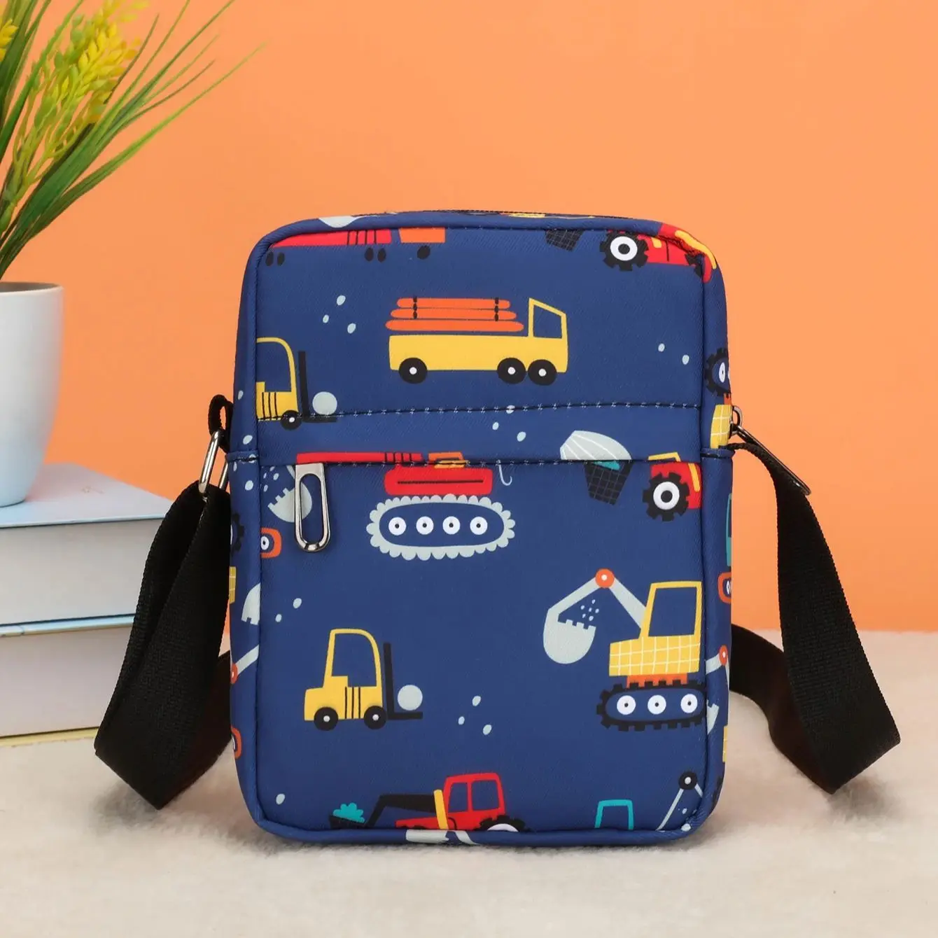 

Милая детская сумка через плечо/сумка для телефона в виде экскаватора, легкая мини-квадратная сумка.