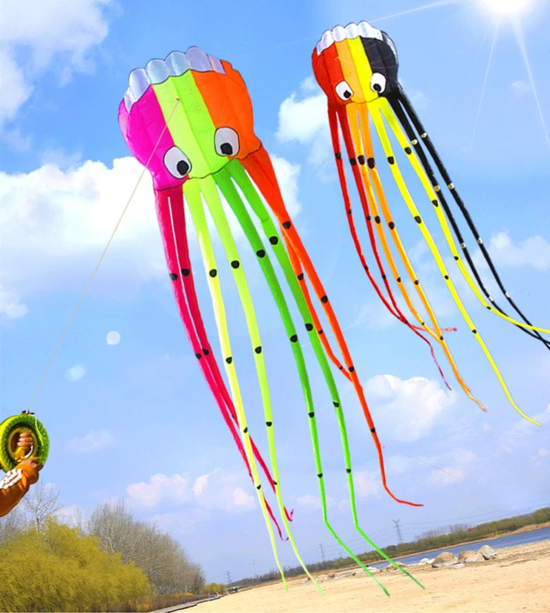 Free Shipping 8m octopus kites flying for adult kites flying parachute outdoor fun sports kites hawk kites albatross kites fun