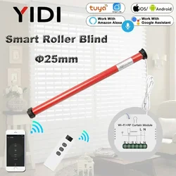 Customized Smart 25mm Curtain Motor Electric Roller Blinds Shutter Tubular Motor 38mm Tube Tuya Wifi Curtain Switch Moudle Alexa