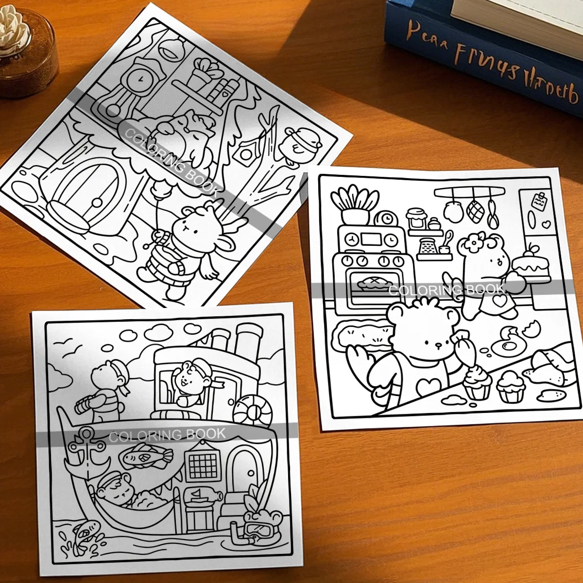 Libro da colorare per scene curative da 24 pagine per bambini e adolescenti: libro illustrato divertente e rilassante per bambini