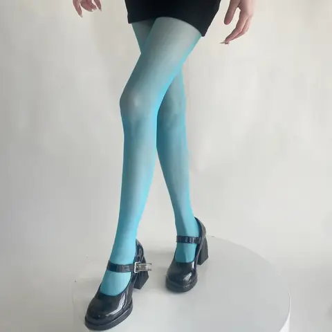 Blue Green Ultra-thin Nylon Thigh High Stockings Pantyhoses Women Sexy Women Tights Velvet Sexy Lingeries Hosiery Body Stockings