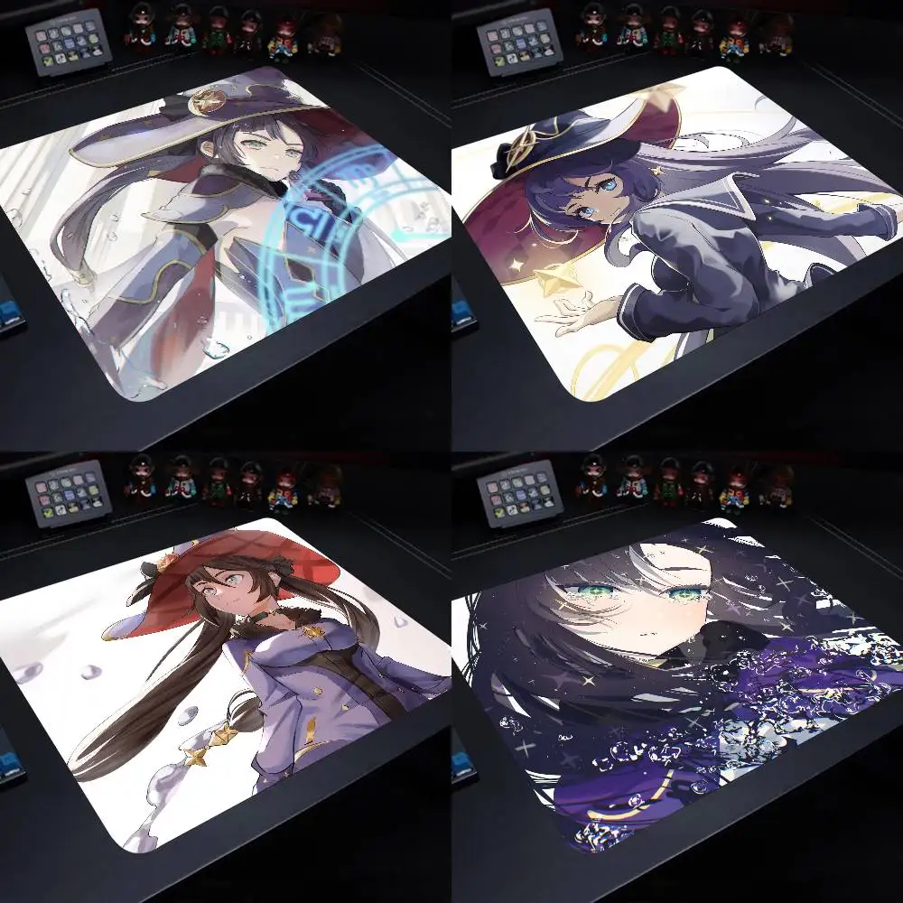 Mona Megistus Genshin Impact Mouse Pad 22X18 Square Computer Accessories Office Game Table Mats Rubber Anti-slip Mousepads
