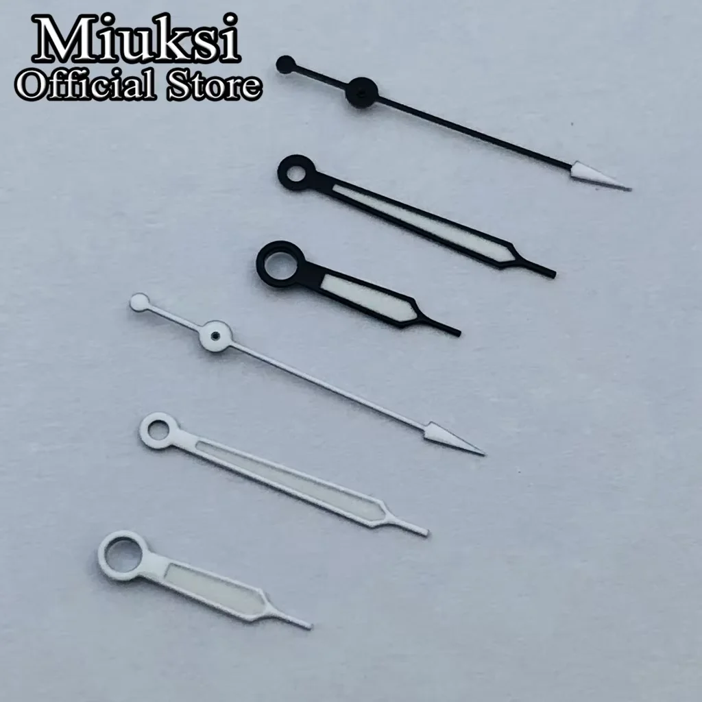 Miuksi VH31 Uhrzeiger silber/weiß/schwarz grün leuchtend passend für VH31 Uhrwerk Zubehörteil – Detail 2