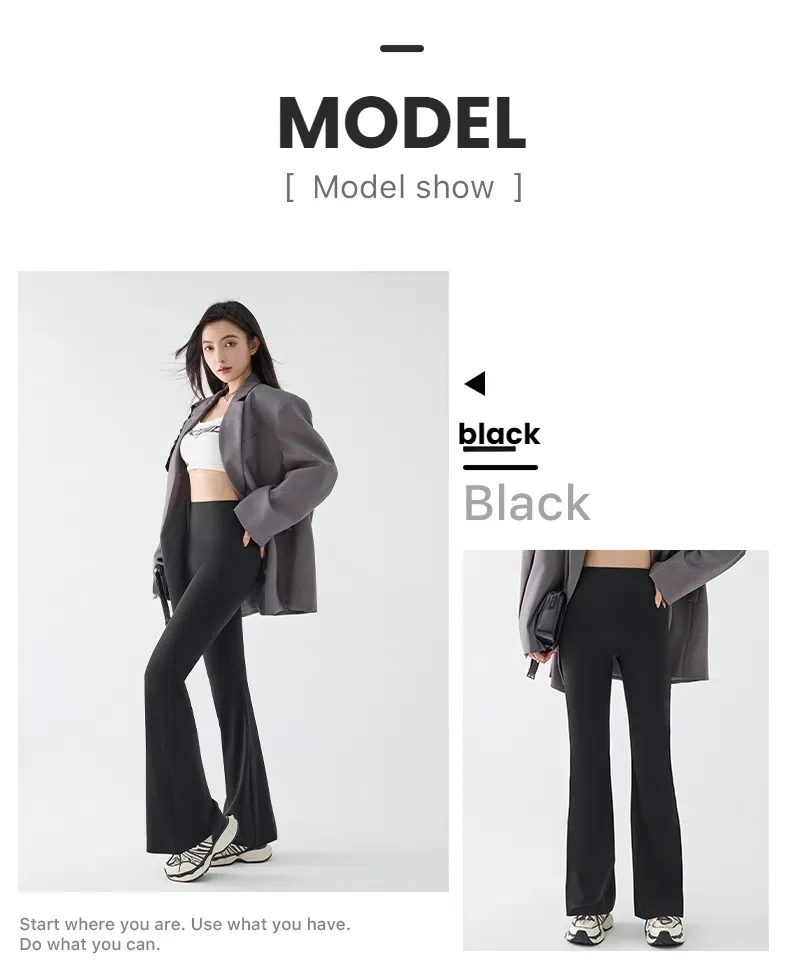 Neue High-Waist Schlaghose für Damen Sommer Dehnbare Bootcut-Hose Retro Casual Hosen Streetwear Damenkleidung – Detail 7