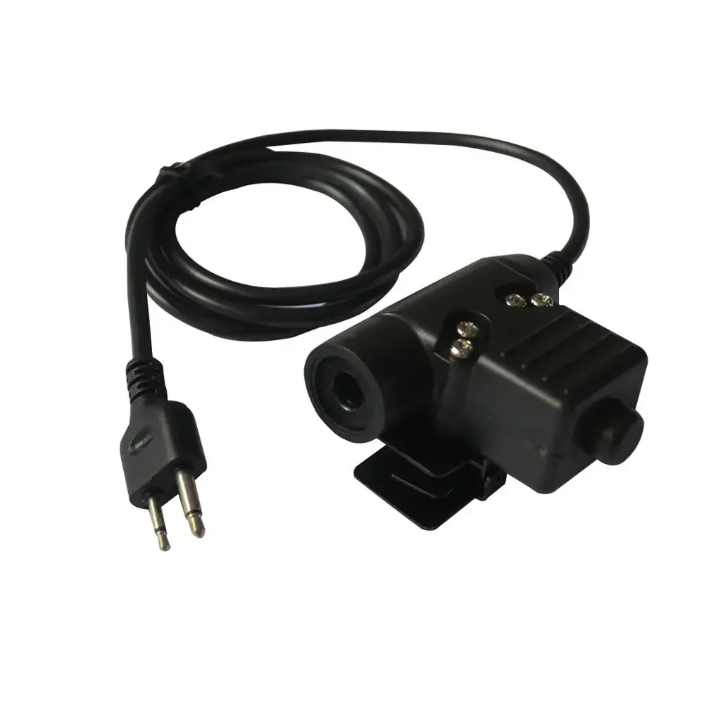 Enchufe PTT U94 para KENWOOD/ICOM/Móvil/MIDLAND/Motorola Talkabout adaptador militar de auriculares tácticos de 1 pines/2 pines