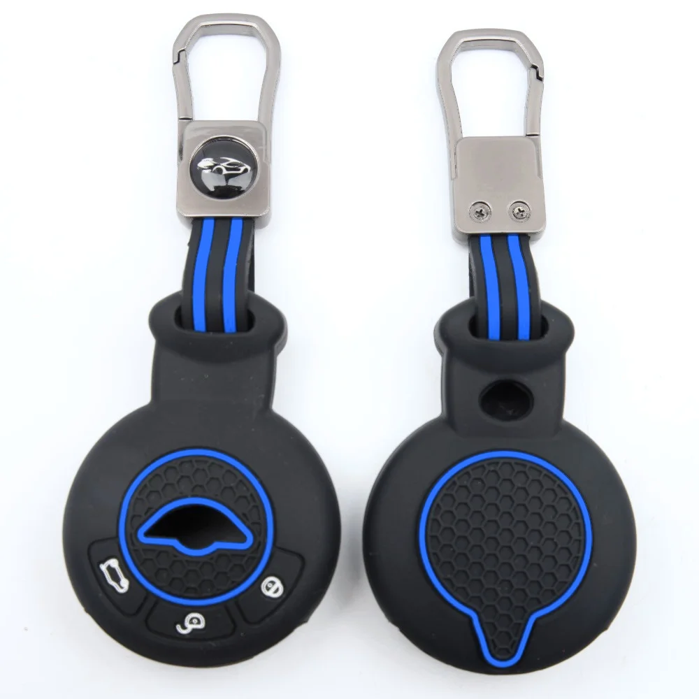 Silicone Car Key Fob Cover For BMW Mini Cooper Clubman Countryman Paceman Roadster R56 R57 CAS3 with clasp holder