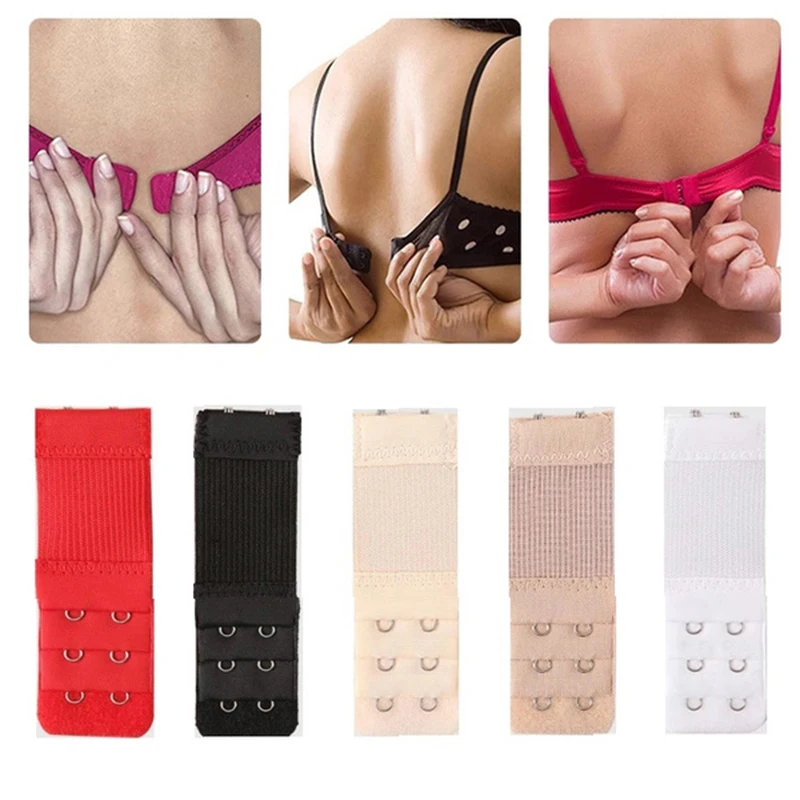 5 Colors 2 Hook Bra Extender for Women Elastic Bra Underwear Extension Strap Hook Clip Expander Adjustable Belt Buckle Intimates