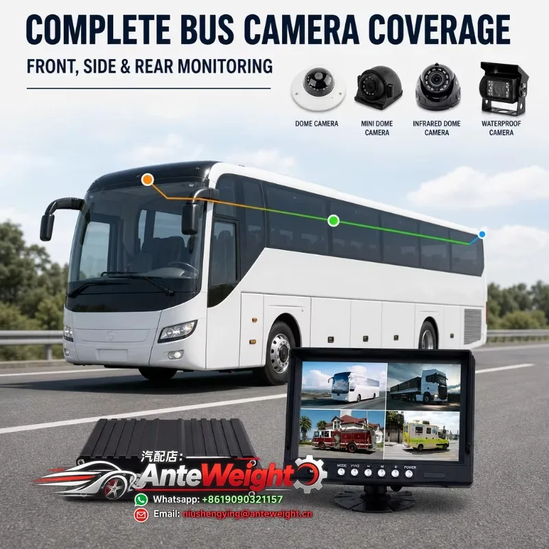 3D 360 Degree Truck Bus Bird Eye View Reverse System ADAS IP68 Waterproof MDVR Monitor Configurable Display Size