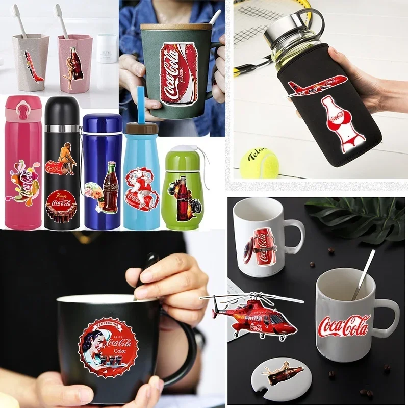 10/25/50 PCS Color Vintage Coke Bottle Stickers Personalized Decoration Luggage Compartment Notebook Waterproof Decals Stickers