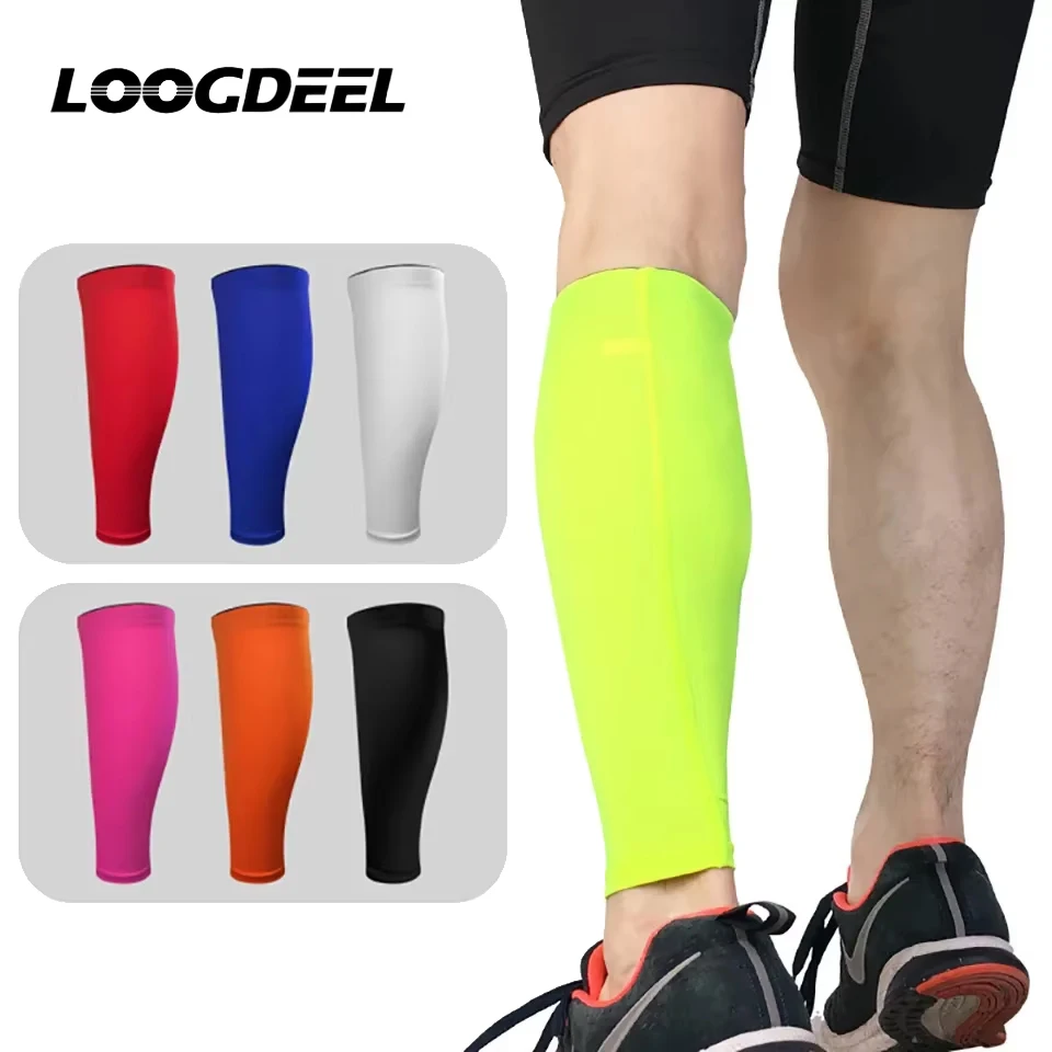 LOOGDEEL 1Pcs Sports Calf Guard Non-Slip Wicking Moisture Sweat Breathable Pressure Socks Football Basketball Leg Support Sleeve