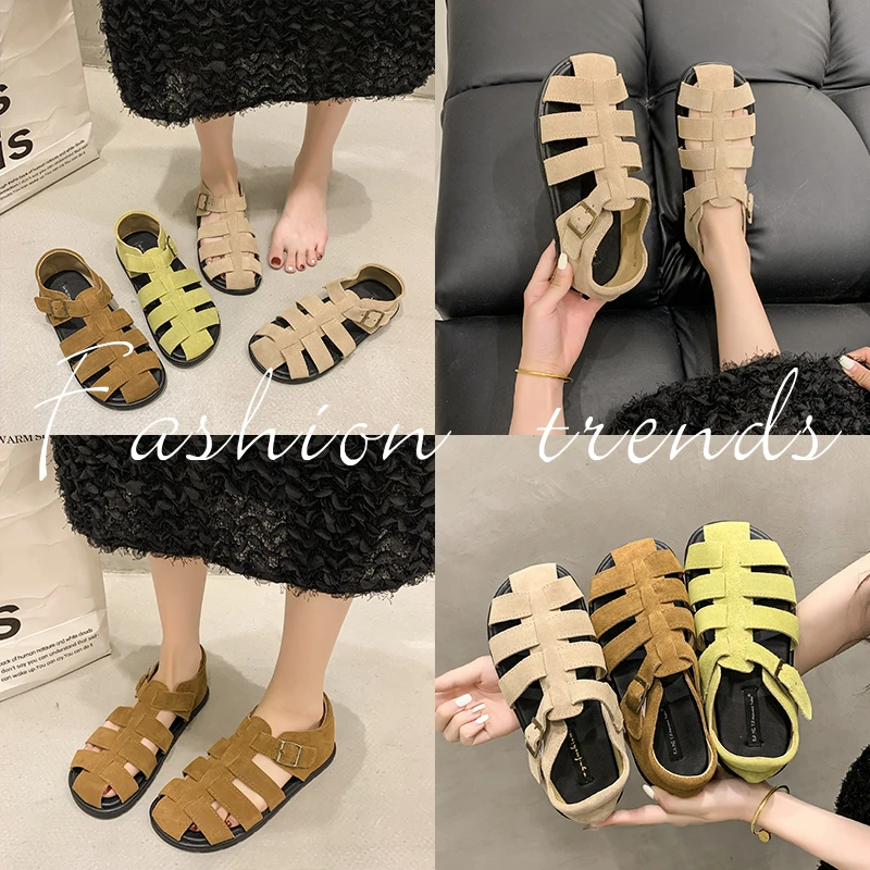 Beige Heeled Sandals Clear Shoes 2024  Espadrilles Platform Black Comfort Low New Girls High Gladiator Real Spring Bonded