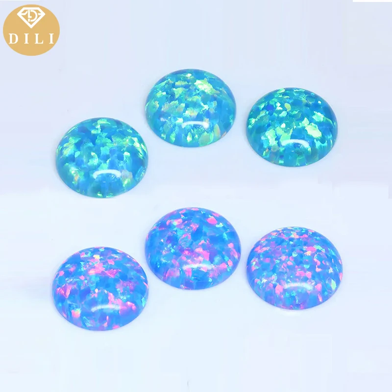 

1.5-8mm OP71-OP80 Kyocera Opal Half Round Synthetic Flat Bottom Cabochon Opal Loose Gemstone For Ring Earring Necklace