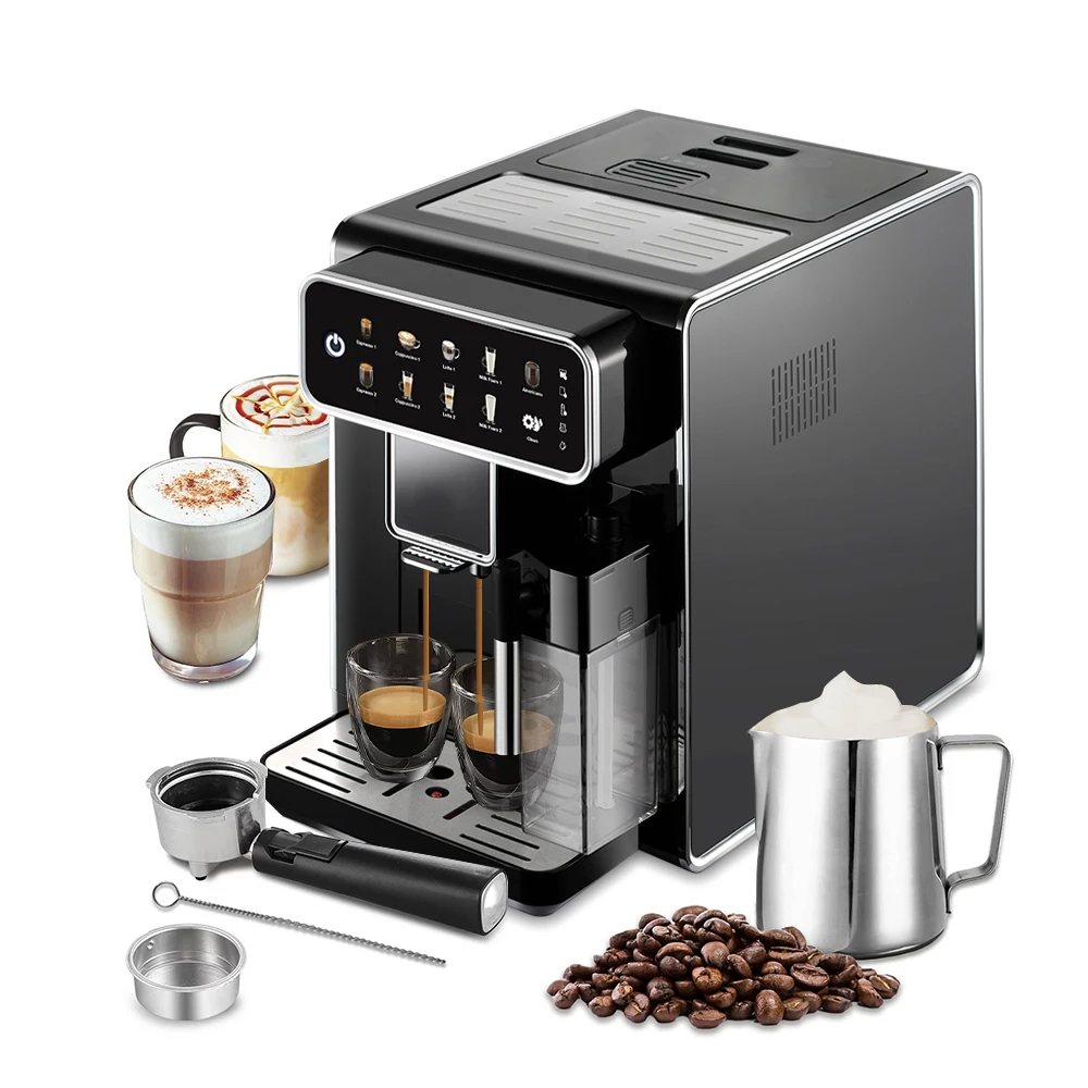 Kommerzielle vollautomatische Cafetera Smart Kaffeemaschinen Espresso Kaffeemaschine Cappuccino Latte Kaffeemaschine mit Milchtank