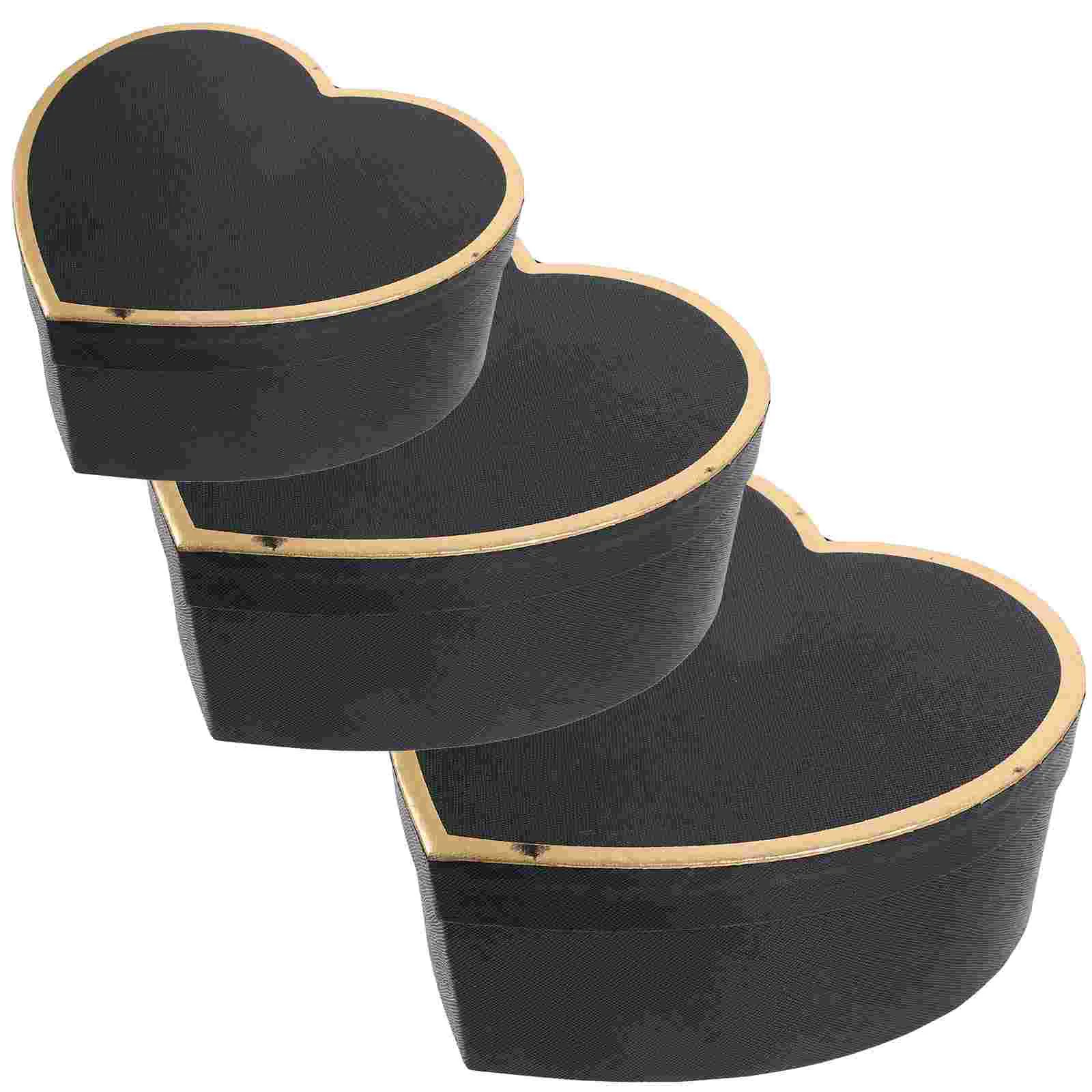 

3 Pcs Heart Shaped Box Clothing Boxes for Gifts Flowers Wrap Presents Arrangements Wrapping Gray Board Strawberries