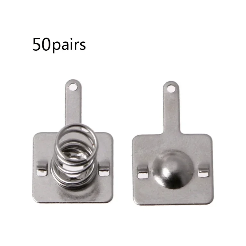 50 Pairs AA or AAA Battery Positive to Negative Conversion Silver Tone Metal Spring Contact Nickeling Plate Replacement
