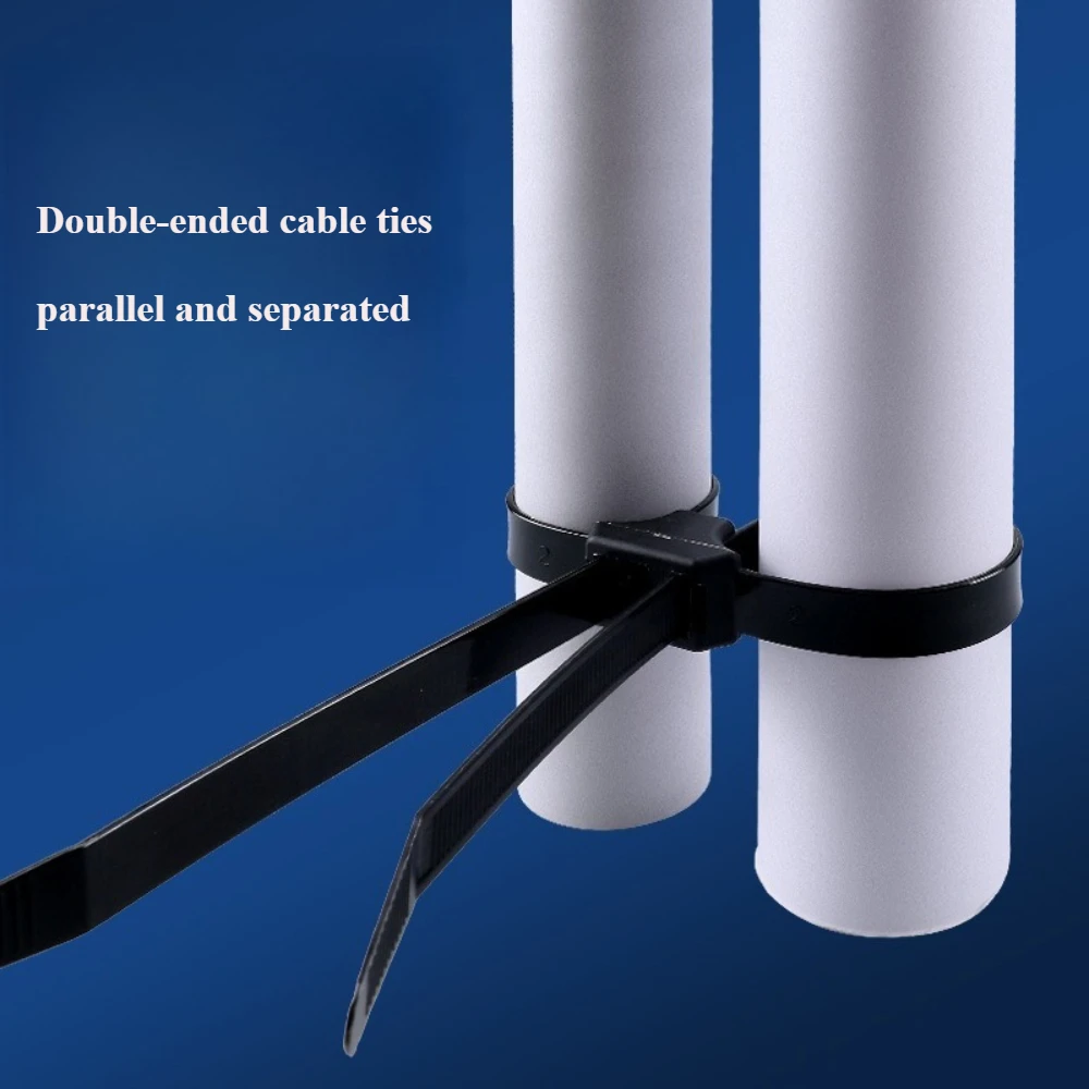 

Double-hole Double-buckle Cable Ties 13x500x700x900mm Portable Storage Cable Ties Self-locking Double-ended Nylon Cable Ties