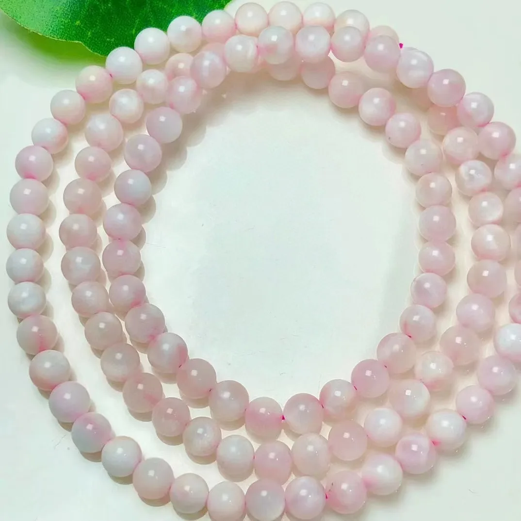 5mm Cost Effective Natural Pink Larimar Crystal Healing Multi Loop Gemstone Bead Bracelet Fashion Jewelry Gift For Friends