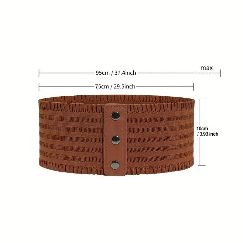Women\'s Wide Waistband Stretchy Dress Elastic Snap-Button Corset Belts