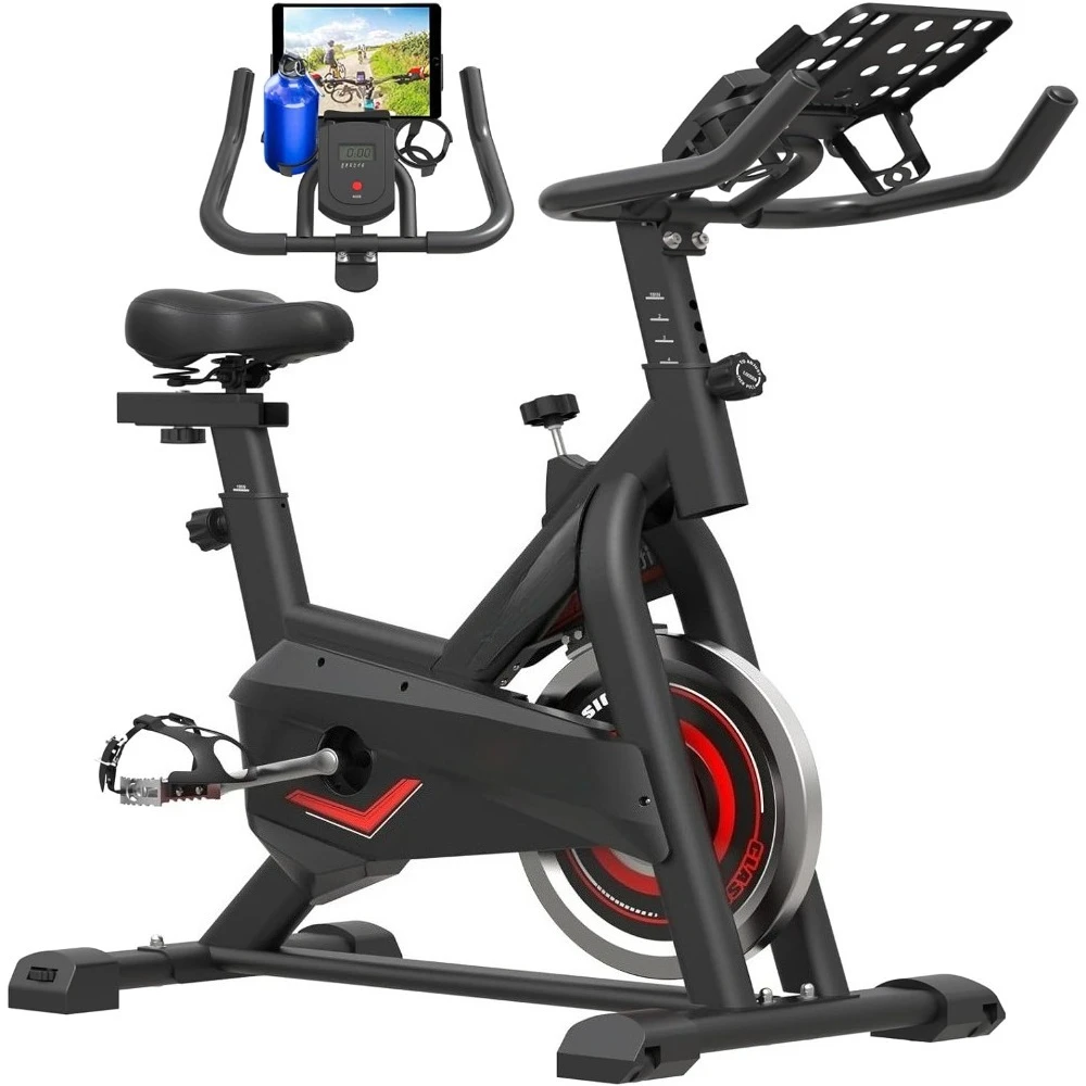 

Exercise Bike for Home Indoor Cycling Bike for Home Cardio Gym,Workout Bike with Ipad Mount & LCD Monitor,Silent Belt Drive