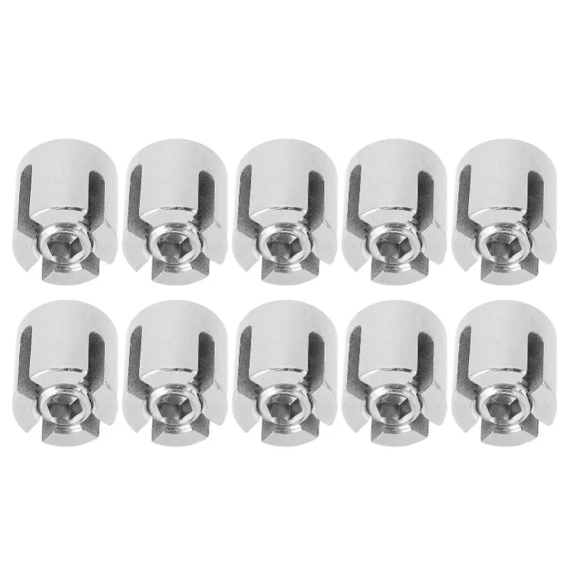 

10Pcs Cross Cable Clamp Stainless Steel Wire Railing Clamp Fastener For Indoor Outdoor M8 3mm / 0.12in