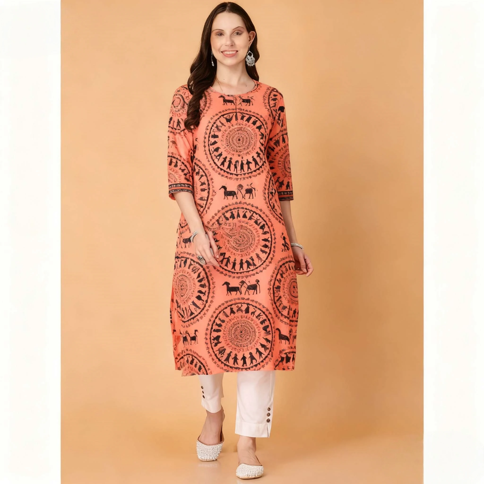 Muslim Dress Kurt Women's Fashionable Straight Tube National style Slit hem Multiple National Style Robe Abito Donna Musulmana