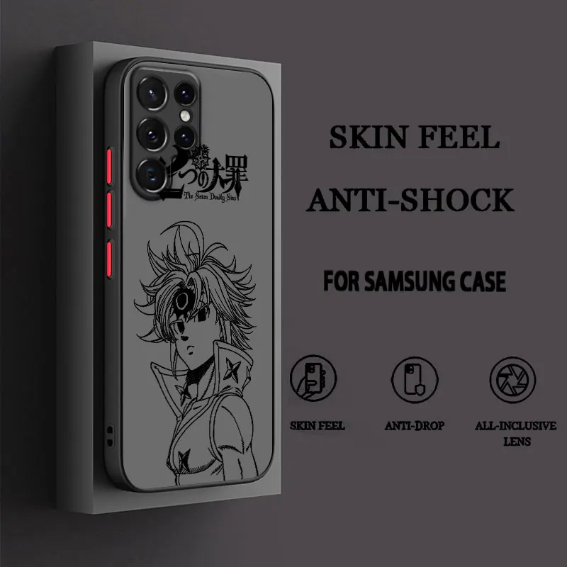 The Seven Deadly Sins Cool For Samsung Galaxy S24 S23 S22 S21 S20 Ultra Plus FE Note 20 5G Frosted Translucent Phone Case