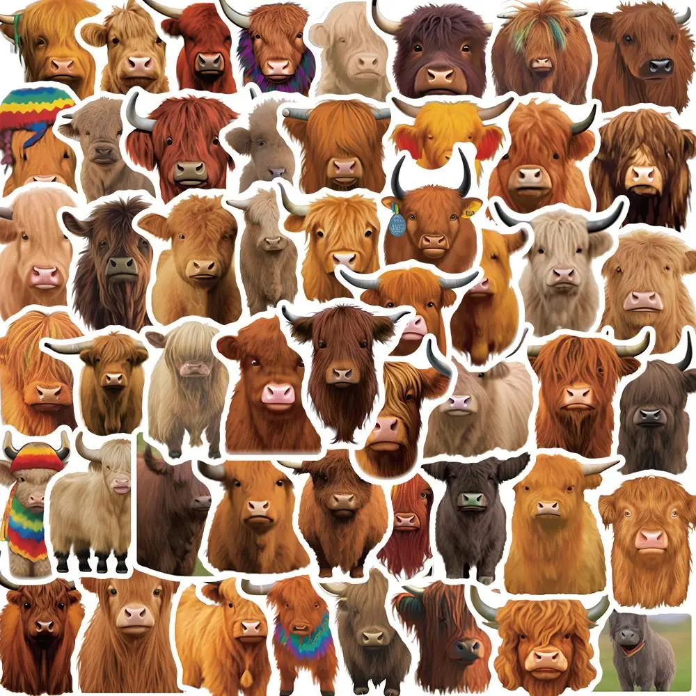 

50PCS Cute Yak Sticker Harajuku Animal Bicycle Waterproof Laptop Luggage Fashion Style Refrigerator Wall Stickers Toys DIY Phone