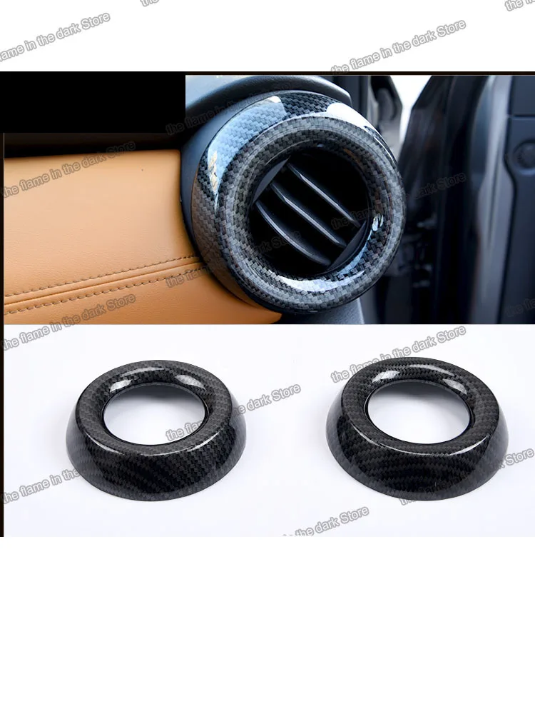 carbon fiber Car Interior Dashboard Air Vent Outlet Ring Trims for Nissan Kicks 2017 2018 2019 2020 2021 Accessories chrome 2022