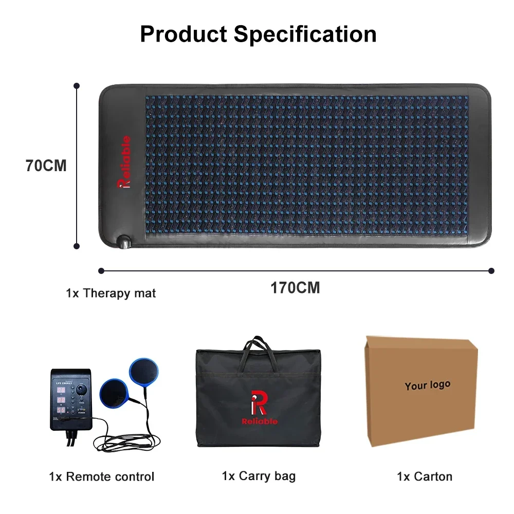 Pemf Theray Mat 70cm Width Amethyst Mat Infrared Tourmaline with Amethyst Obsidian