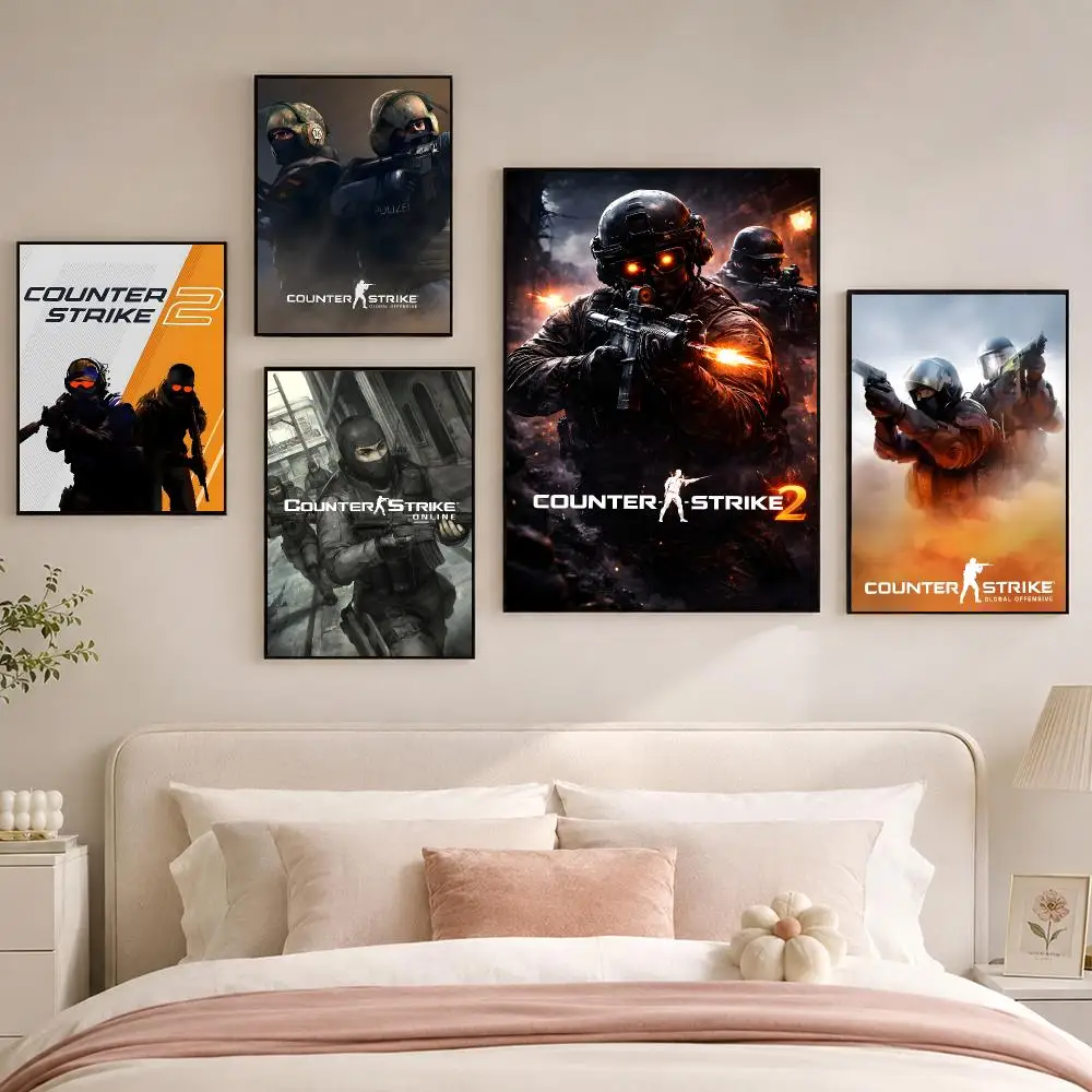 Counter Strike 2 Game Poster Room Decoration, Home Wall Art Printing, Waterproof Bedroom Poster, Gift
