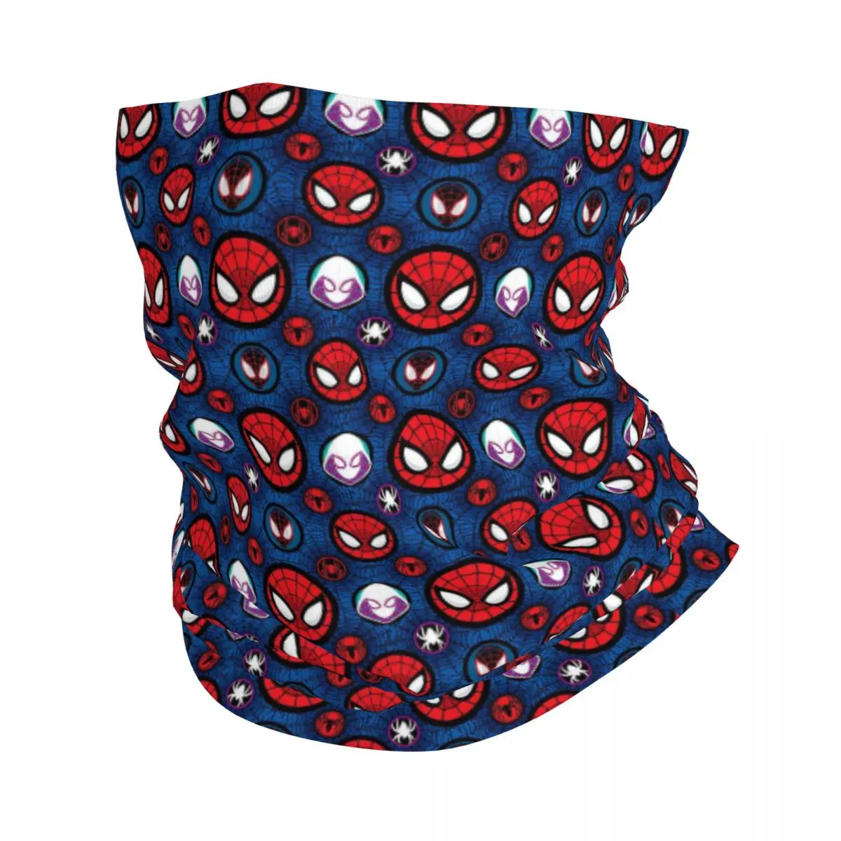 Custom Spider Man Pattern Bandana Neck Gaiter Windproof Face Scarf Cover Men Women Red Web Headband Tube Balaclava