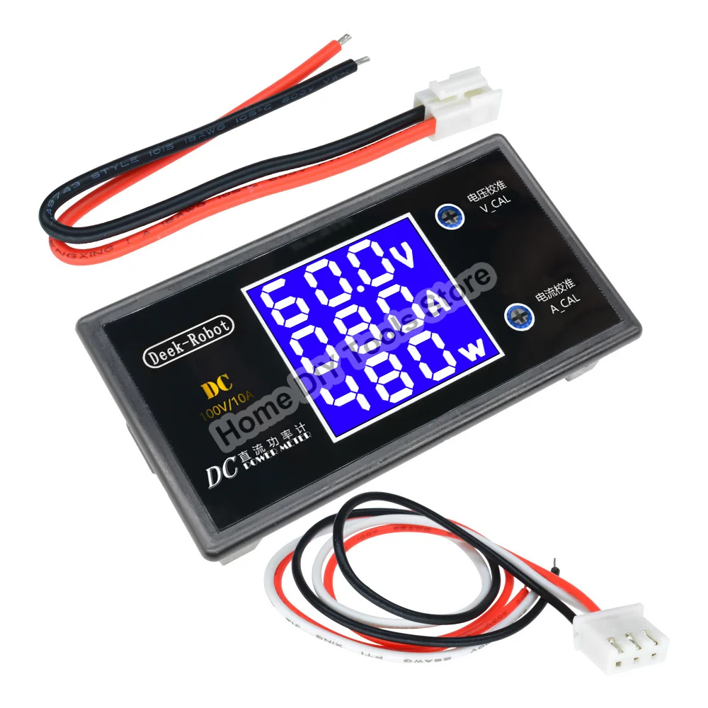 Display Lcd Voltímetro Digital Amperímetro Wattmeter Tensão Atual Power Meter Detector de Volts Tester 1000w dc 0100v 10a