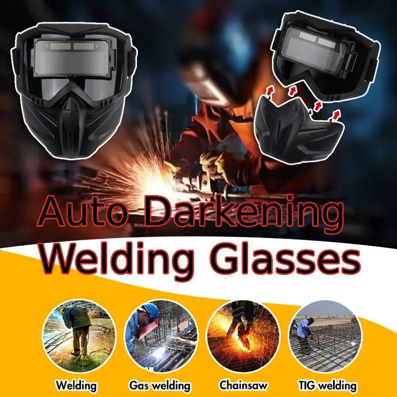 

Автоматические затемняющие сварочные очки, рабочее защитное оборудование, защита для лица, регулируемая лента, ударопрочная маска сварщика, маска для лица