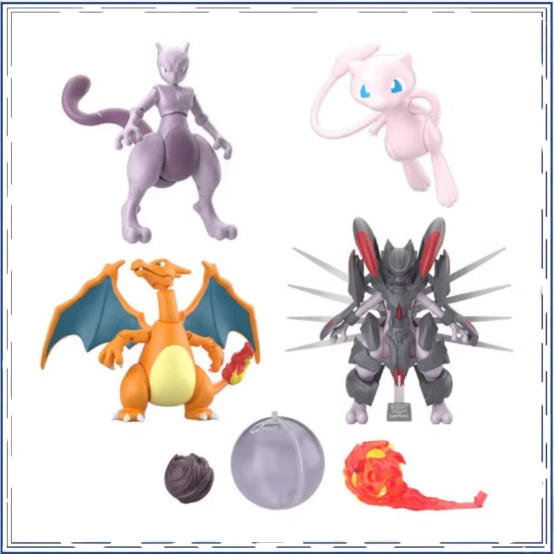 BANDAI Anime Pokemon Mewtwo Charizard Sceptile Steelix Gifts for Children or Collection Genuine Action Figure Model Toys