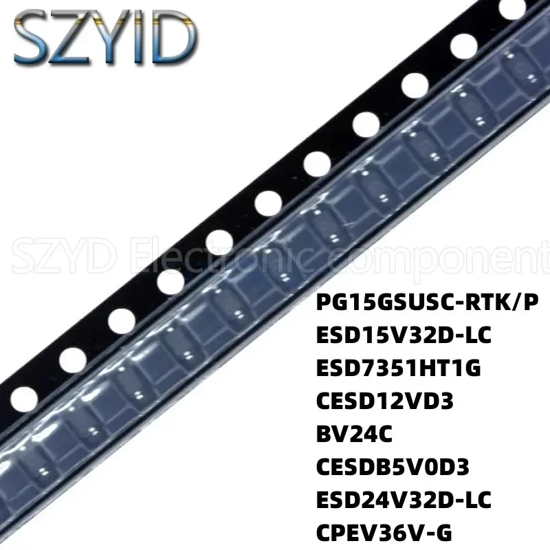 100PCS SOD323 PG15GSUSC-RTK/P ESD15V32D-LC ESD7351HT1G CESD12VD3 BV24C CESDB5V0D3 ESD24V32D-LC CPEV36V-G