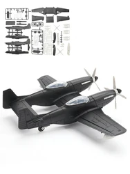 ViiKONDO 1/48 Scale Airplane Model Kit Military Toy US F-82 Twin Mustang Fighter Aircraft Easy Assembly Diorama Army Gift Black