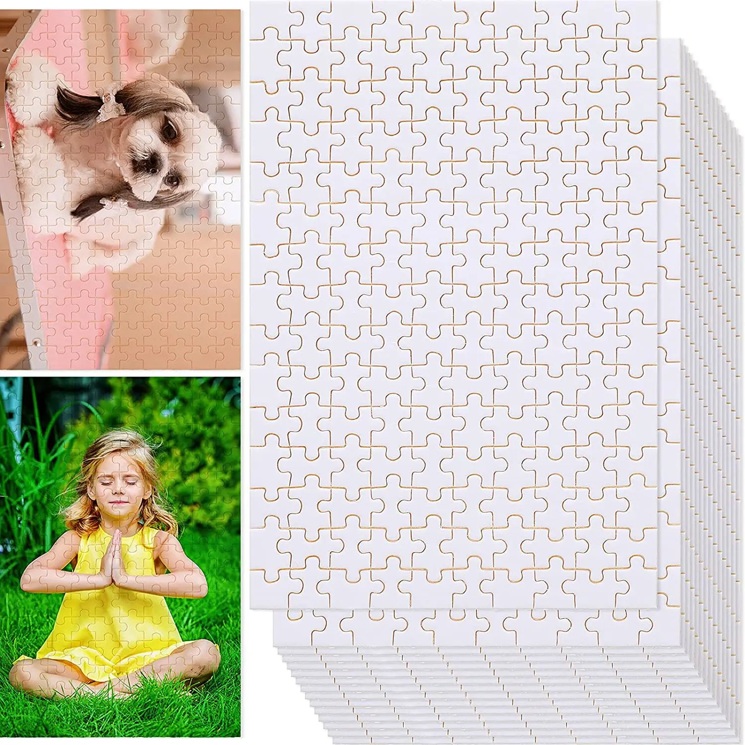 Sublimation Jigsaw Puzzle Blank Products DIY Heat Press Transfer Crafts Thermal Pearl Photo Paper Manual Making Supplies Tools