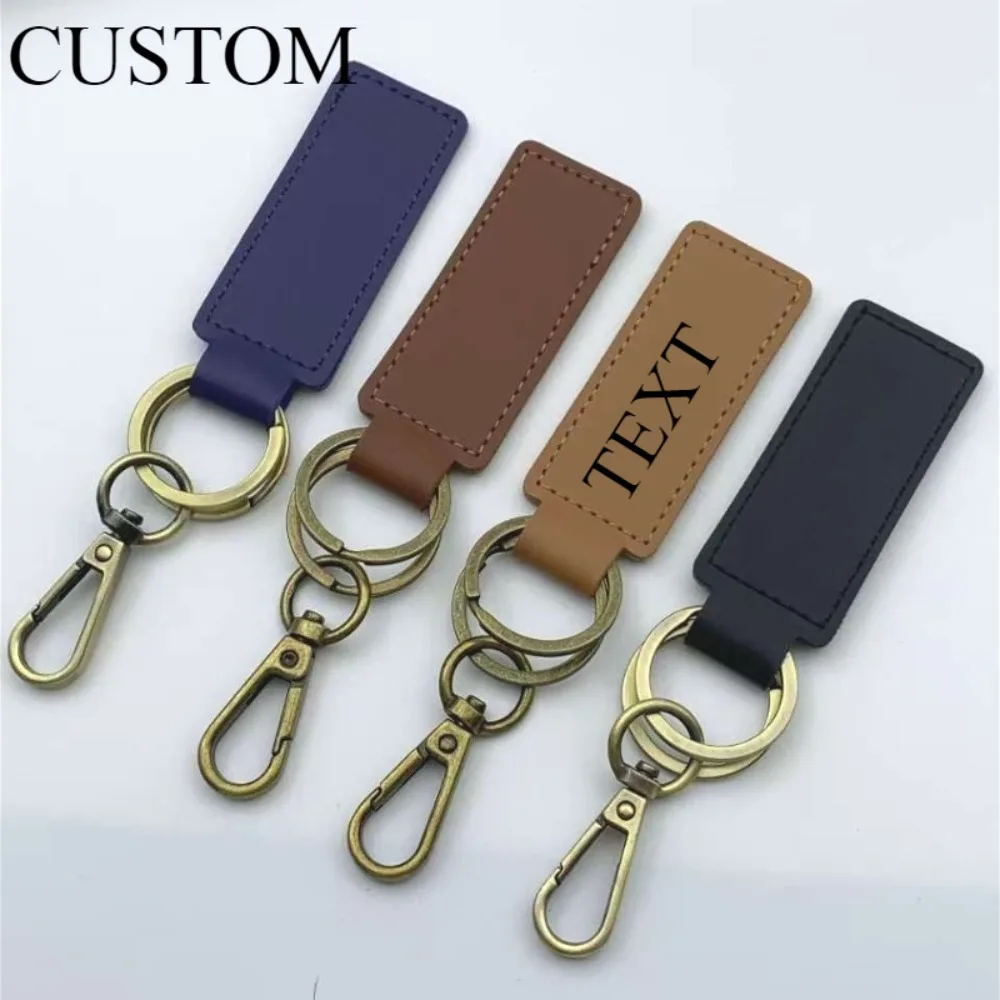 

Customized Car Logo PU Leather Keychain Engrave Laser Vintage Retro Keyring Personalize Key Chain Ring Gift for Men and Women