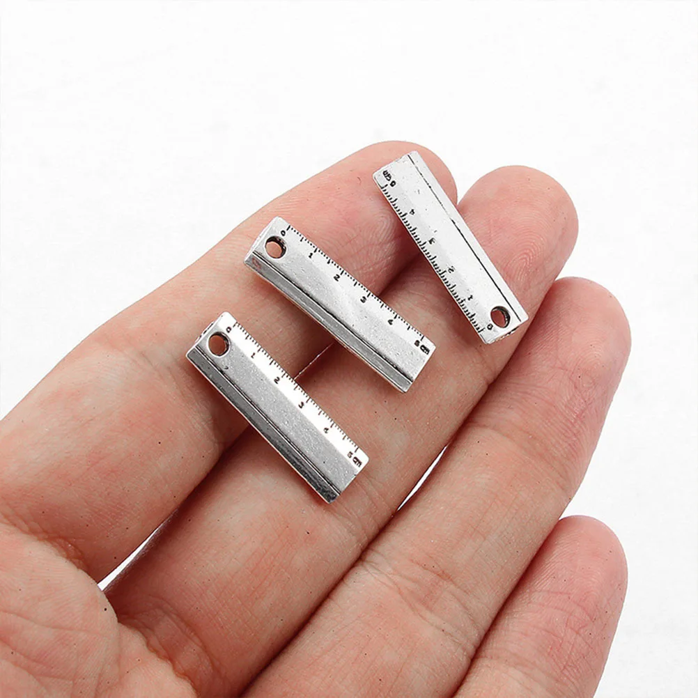 60 個ミニ合金定規ペンダントチャームユニークな DIY ジュエリー作成アクセサリーネックレスブレスレットブレスレット携帯電話チャーム
