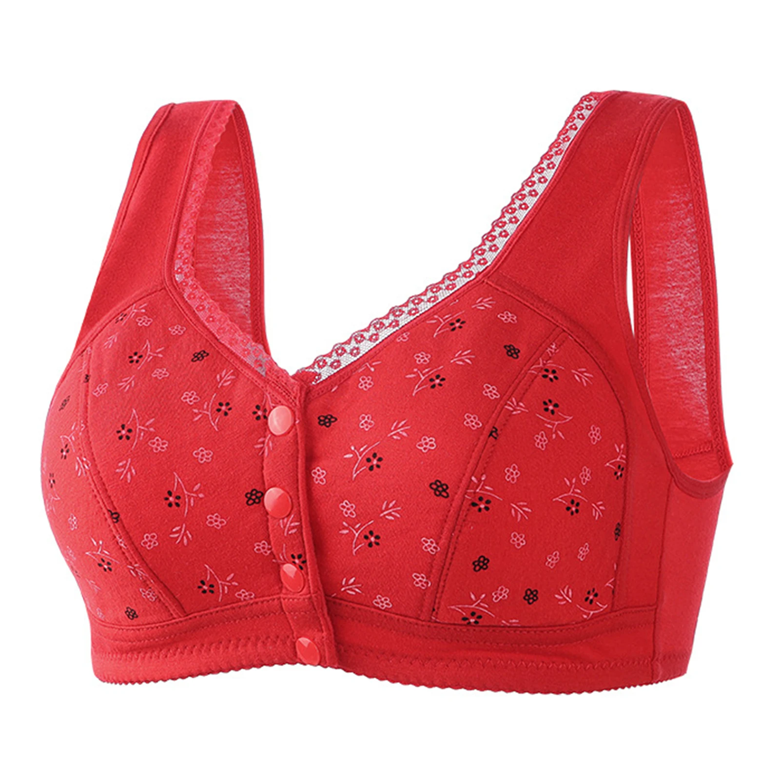 Breathable Yoga Run Comfortable Breast-free Underwire Middle-aged Mom Bra With Large Size Front Buttons Nursing Underwear Bras