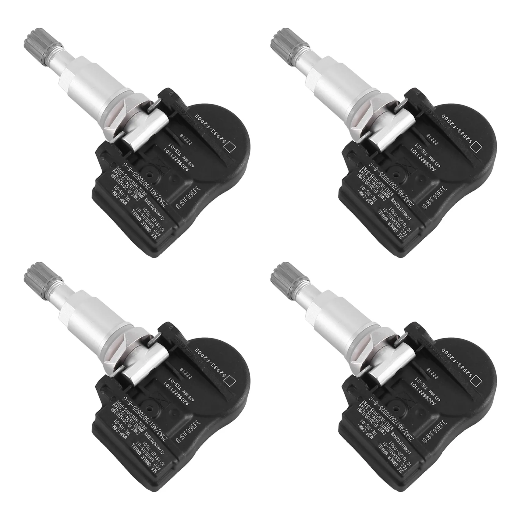 

Set of 4 Tire Pressure Sensor TPMS 52933-F2000 for Hyundai Elantra Kona 52933F2000