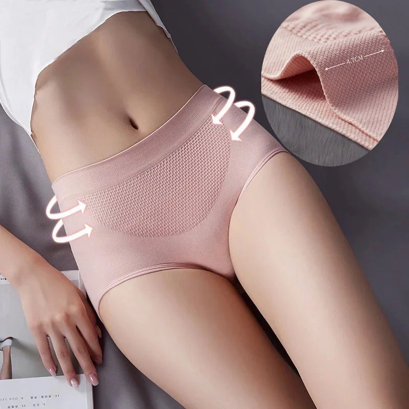 ملابس داخلية ثلاثية الأبعاد بدون خياطة للنساء ، سراويل داخلية دافئة للقصر ، على الطريقة اليابانية ، ناعمة ومريحة ، تحكم في البطن ، شد الورك ، 4 ~