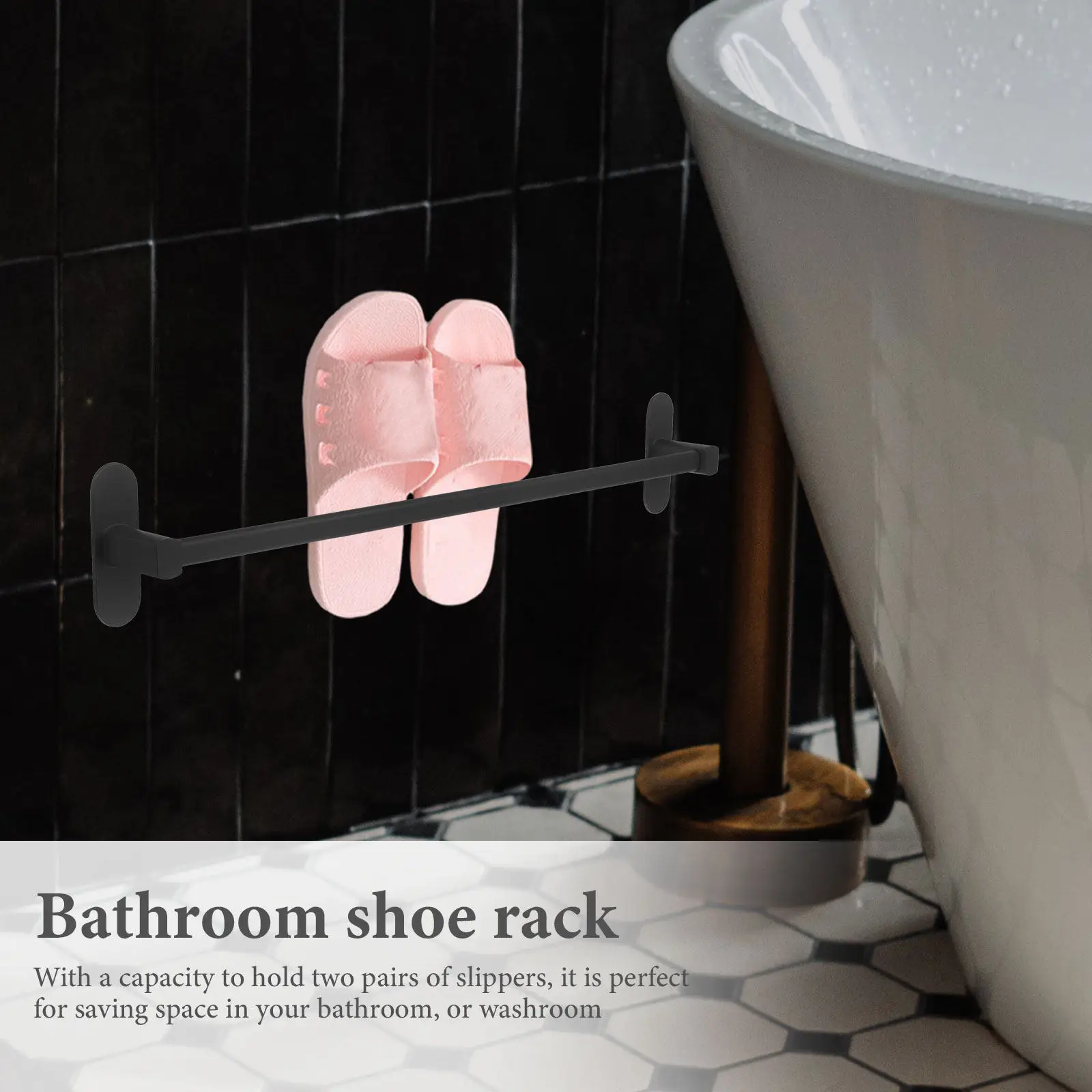 

Настенная полка для тапочек без сверления, из космического алюминия, серая, на 2 пары, органайзер для хранения обуви