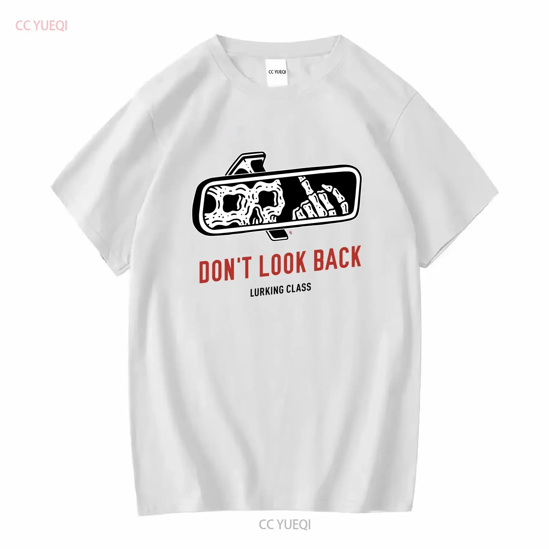Camiseta mediana Lurking Class, nuevo esqueleto de artista de Humor oscuro, Don Look Back, ropa de diseñador lavada vintage, moda suave