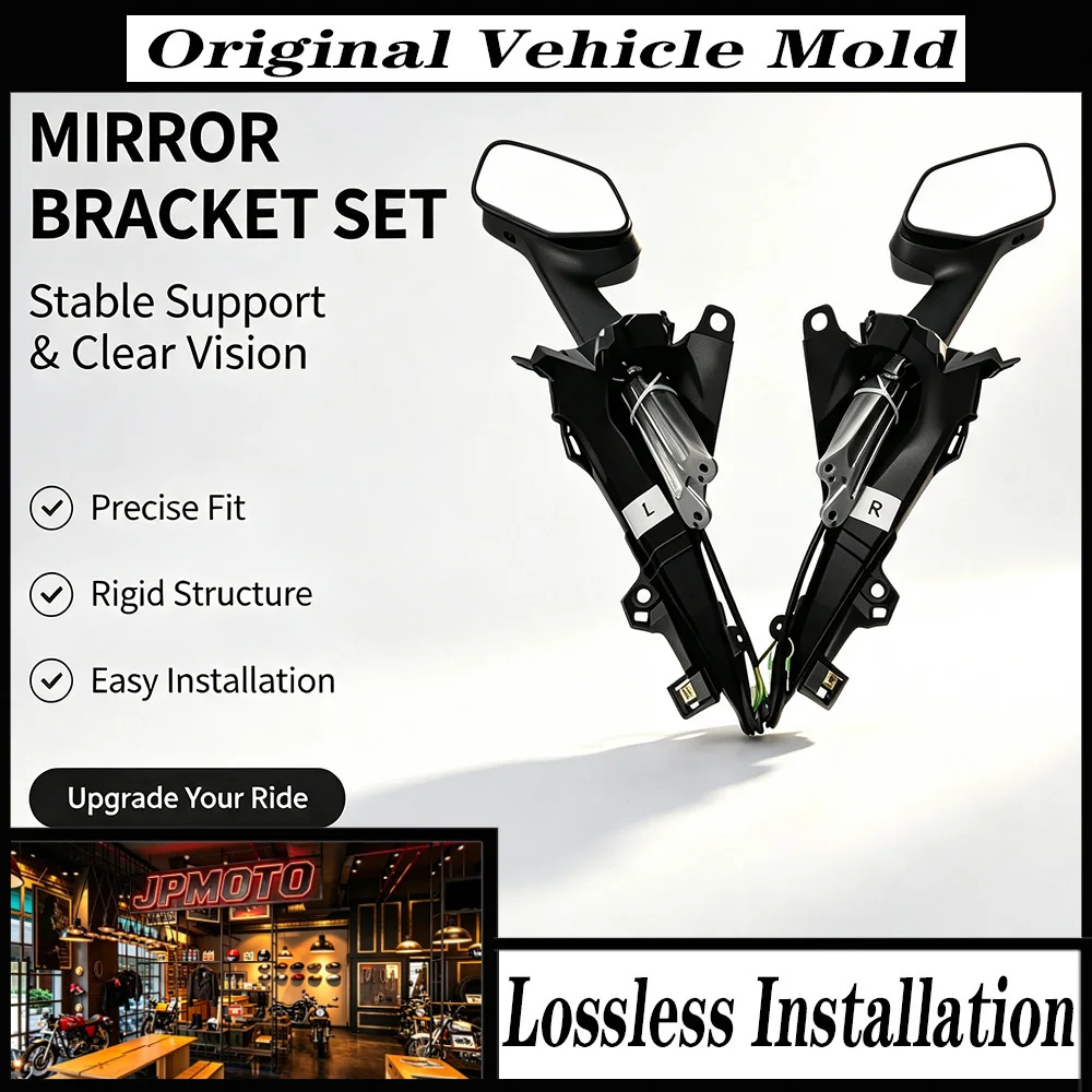 For Honda NSS125 NSS 125 NSS300 NSS 300 NSS350 NSS 350 Forza 350 2019-2026 Motorcycle LED Rearview Mirror Black ABS Pair Set